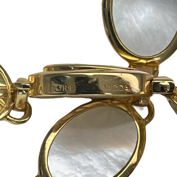 Autore Moda NIB Chloe Necklace Mother Of Pearl 18k Gold Vermeil - Picture 4 of 7